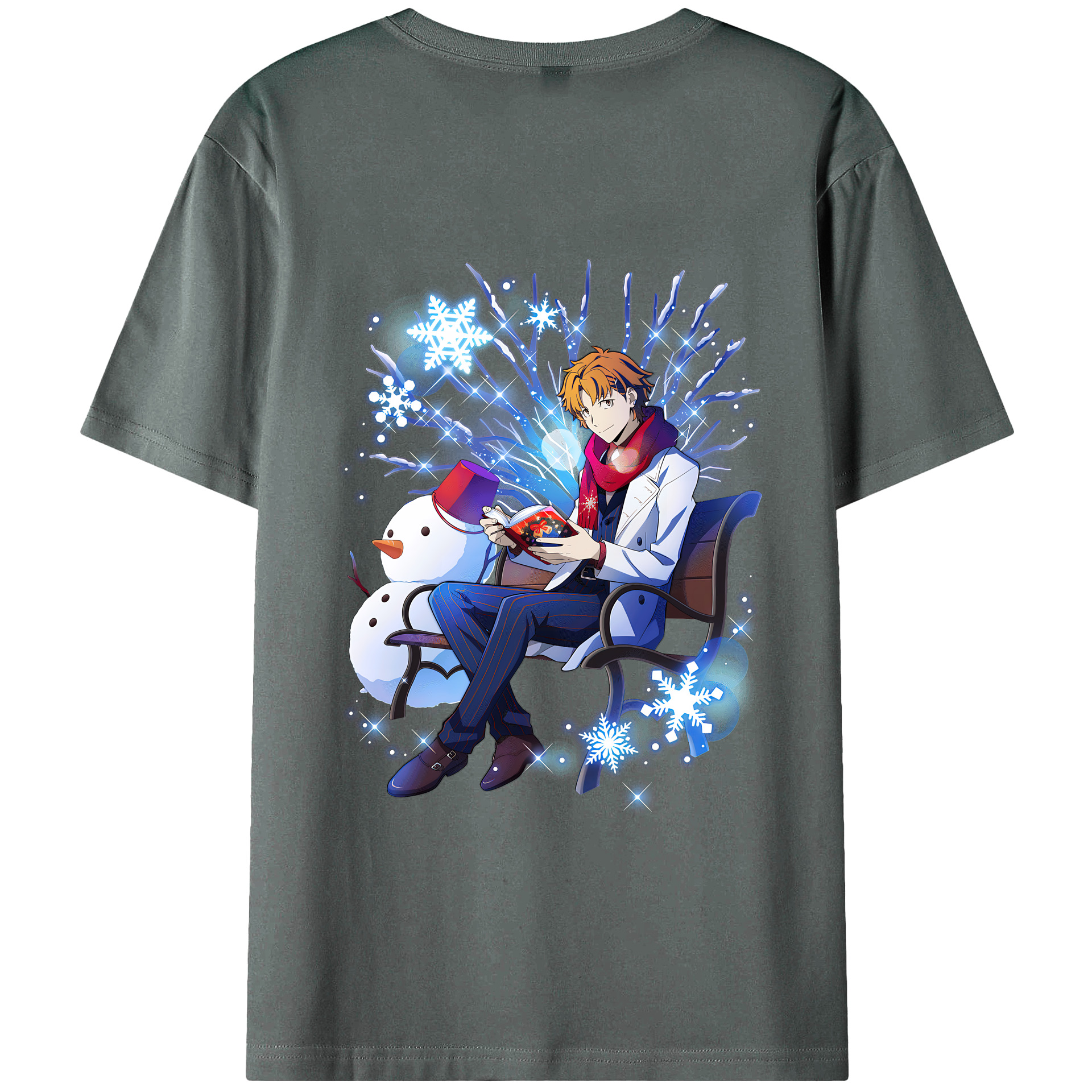 （画像用） 文豪ストレイドッグス Bungo Stray Dogs 綿100％ メンズ半袖Tシャツ（バックプリント） 通気性